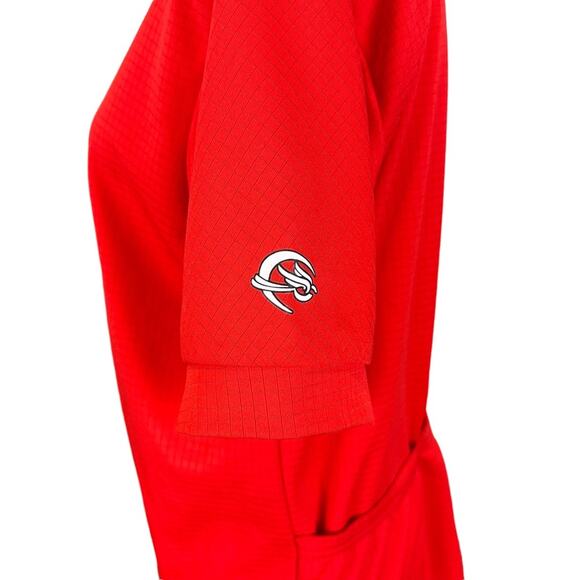 Canari Cycling Top Jersey Red Sz L Short Sleeve 1/2 Zip Back Pockets - Picture 4 of 8